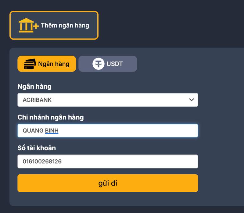 Hướng Dẫn Rút Tiền NEW88 Chi Tiết, Nhanh Chóng Và An Toàn 3 Bước 3: Thêm tài khoản ngân hàng