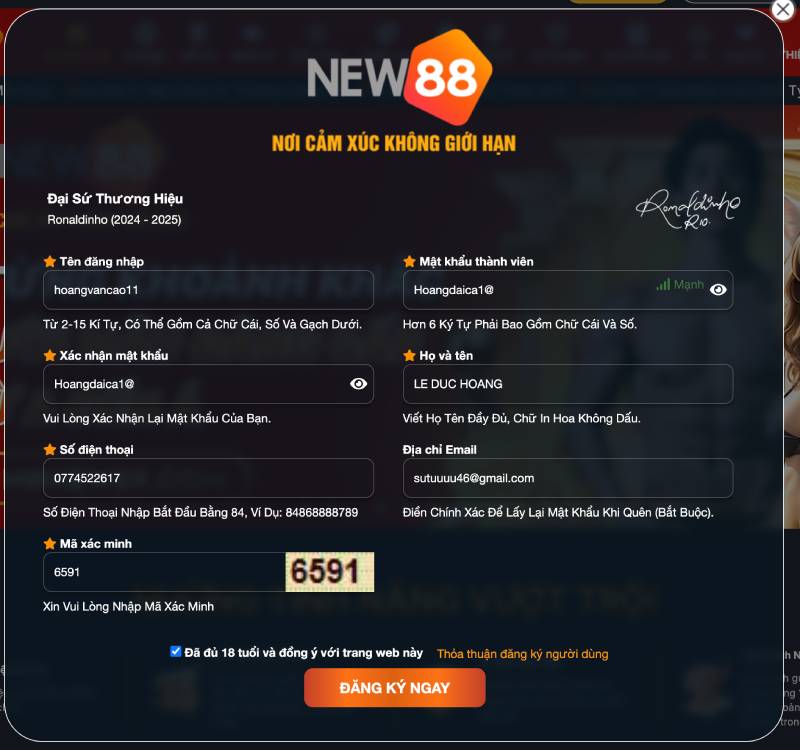 Hướng Dẫn Đăng Ký NEW88 - Cá Cược Chỉ Trong 1 Phút 2 Hướng dẫn chi tiết cách đăng ký tài khoản NEW88